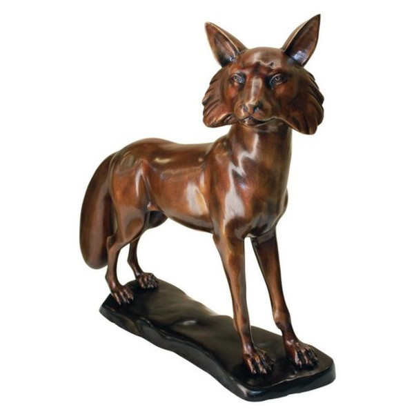 When you see this solid bronze, wary fox statue take its place in your flowerbed